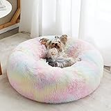WNPETHOME Beruhigendes Hundebett & Katzenbett, Anti-Angst Donut Kleines Hundebett, Flauschiges...
