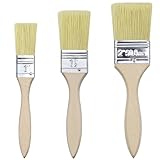 3pcs Holzgriffpinsel,Flachpinsel Set(1/1,5/2 inch),Pinsel lasur Holz,Lasurpinsel Holz,Paint...