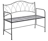 Dehner Klappbank Luca, 2-Sitzer, ca. 115 x 52 x 95.5 cm, Metall, pulverbeschichtet, dunkelgrau