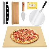 Pizzasteine Set - 50.8 cm x 34.8 cm Großer Pizzastein für Ofen und Grill Langlebiger und sicherer...