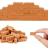 50 Stück Mini Ziegelsteine, Mini Ziegel Rote, Miniatur Ziegelsteine Backsteine, Modellbau...