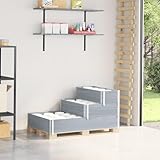 Homgoday Paletten-Aufsatzrahmen 3-Fach Grau Massivholz Kiefer 120 x 80 cm (80 x 30 cm)...