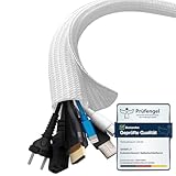 shinfly 13mm-3m Kabelschlauch Selbstschließend Weiß, Kabelmanagement, Flexibler Kabelkanal für TV...