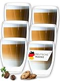 LAPRESO® Latte Macchiato Gläser doppelwandig 6er Set 350ml - Doppelwandige Gläser modernes Design...