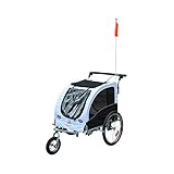 PawHut Hundeanhänger Jogger Fahrradanhänger Hunde Hunde-Fahrradanhänger weiss+schwarz