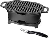 IronMaster M28 Gusseisen Holzkohlegrill, Camping Grill Holzkohle, Tragbarer Mini Grill, Kleiner...