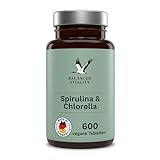 Spirulina und Chlorella 1600 mg - 600 vegane Presslinge für 2,5 Monate - Mikroalgen ohne...