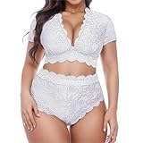 Briskorry Damen BH Set, Erotische Unterwäsche Dame, BH und String Tanga Sexy Spitzen Dessous Grosse...