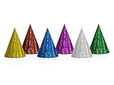 PartyDeco Partyhüte Hologramm Glitzer – Partyhütchen Kostüm Verkleidung Kopfschmuck – Mix, 20...