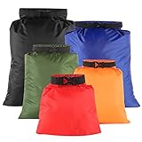 5 Stück wasserdichte Aufbewahrungsbeutel, 1,5L/2,5L/3,5L/4,5L/6L Dry Bag Trockenbeutel Polyester...