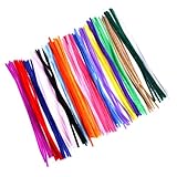 BELLIFFY 200 Stück Bunte Chenilledraht Bastelmaterialien für Flexible Pfeifenreiniger Stäbe zum...