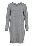 Vila Damen Viril L/S Knit Dress - Noos Kleid, Medium Grey Melange, M EU