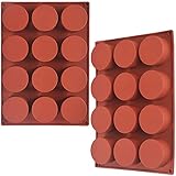 Newk Zylinder-Silikonform, 2 Packungen mit 12 Mulden, runder Zylinder für Cake-Pops, Seife,...