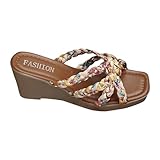 Hausschuhe Muffin Pantoffeln Sommerschuhe Damen Wedge Heel Plateausohle Pantoffeln Römersandalen...