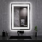 VanPokins - 20 x 28 LED-Spiegel mit schwarzem Rahmen, Farbverlauf vorne und hinterleuchtet,...