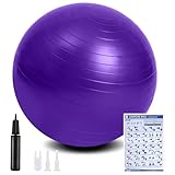 flintronic Gymnastikball, 55 cm Ultra-Dicker Anti-Explosions-Yoga-Ball mit aufblasbarer Fußpumpe,...