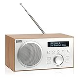 DAB+/FM Radio mit Bluetooth-August MB420-Digitales Küchenradio mit Holzgehäuse mit RDS-Funktion 60...