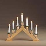 Helllum weihnachtlicher Schwibbogen, 39,5 x 35 cm, Lichterbogen mit Stromanschluss und Schalter, 7...