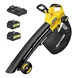 Laubsauger akku,40V Laubbläser Akku 2×4.0Ah mit Ladegerät,3-in-1-Laubbläser, Sauger und...