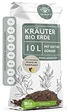 Kräutererde Bio 10 L | Lockere Erde für Kräuterpflanzen Mit Wurzelaktivator | Kräuter Erde Für...