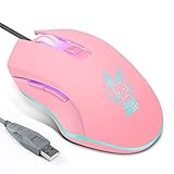 Avejjbaey USB-Maus mit farbiger LED-Hintergrundbeleuchtung, 2400 dpi, Gaming-Maus für Laptop, PC,...