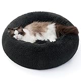 BEDSURE Hundebett waschbar Flauschiges Katzenbett - Ø 50 cm Donut Kissen, Katzenschlafplatz für...