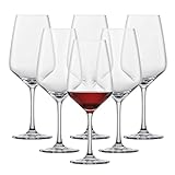 SCHOTT ZWIESEL Rotweinglas Taste (6er-Set), zeitlose Weingläser für Rotwein, spülmaschinenfeste...