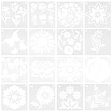 GARIOUANS 16 Wiederverwendbare Sonnenblumen Malschablonen aus PET Waschbar und Kindgerecht...