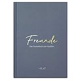 LEAF & GOLD® Freundebuch zum Ausfüllen I Freundebuch für Erwachsene mit edlem Gold-Cover I...