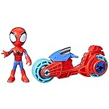 Hasbro Marvel Spidey and His Amazing Friends Spidey Figur mit Motorrad, Spielzeug für Jungs und...