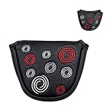 GIONAR Schwarze Putterkopfhaube, Schlägerhaube, Premium-Magnetverschluss, PU-Lederbezug für Golf...