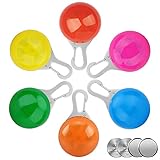 Homeet 6 Stück Hunde Sicherheits Blinklicht Clip-On LED Leuchtanhänger Haustier Leuchthalsband mit...