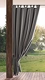 Eurofirany Garden Outdoorvorhäng mit Schlaufenschal- 1 STK. Abnehmbaren Schlaufen, Sonnenschutz...