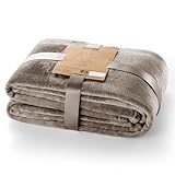 DecoKing Kuscheldecke 150x200 cm Cappuccino Decke Microfaser Tagesdecke Fleece weich sanft kuschelig...