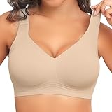 PoseFree BH Damen ohne Bügel Nahtloser Soft Bequemer Push-Up BHS mit Vollständiger Abdeckung...