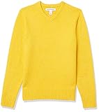 Amazon Essentials Herren Soft-Touch-Pullover mit Langen Ärmeln und V-Ausschnitt, Gelb, L