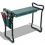 2mGoods Kniebank grün, Gartenhocker weiches Kniekissen, 2 in 1 Eva-Schaumkisse mit 1 Taschen,...