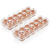 COM-FOUR® 2x Eierbox für 12 Eier - Eier-Aufbewahrung - Eierbehälter für den Kühlschrank -...