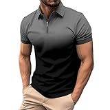 Rumity Herren Basic Poloshirt Kontrast Kurzarm Polohemd Kragen T-Shirt Poloshirt Herren Mit...