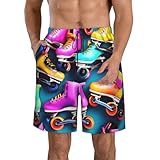 JBJGKHLP Bunte Rollschuh-Druck, praktische Herren-Shorts, Funktionalität, Badehose, Sommerkleidung,...