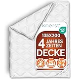 KNERST® Bettdecke 135x200 cm - 4 Jahreszeiten Bettdecken 135 x 200 - Steppdecke - Komfortables...