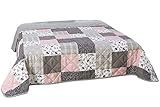 MB Warenhandel24 XXL Tagesdecke Allzweckdecke 220x240 cm Patchwork Landhaus Sofa Bettüberwurf (Luna...