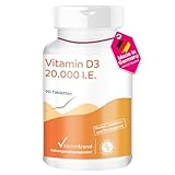 Vitamintrend Vitamin D3 20000 I.E. hochdosiert, 90 Tabletten, Sonnenvitamin Cholecalciferol,...