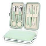 Maniküre Set – Edelstahl Nagelknipser & Nagelhautentferner – 7-in-1 Pediküre Set mit...