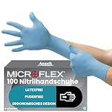 Ansell Microflex 92-134 Latexfreie Einweghandschuhe, Nitrilhandschuhe Puderfrei, Handschuhe...