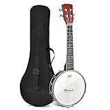 DREAMADE 4 Saiten Banjo 24 Zoll, Banjolele mit Remo-Fell und Reinigungstuch, Banjo Set für Kinder...