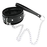 Jerbro 1 Stk. Halsband Erwachsene Sex Spielzeug Flirt SM Halsband-Geschirr mit Leine Ketten Schwarz...