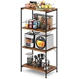 JRAO Regal Küche Lagerregal Mikrowellen Regal Metallregal mit 4 Ablagen Regale Abstellraum...