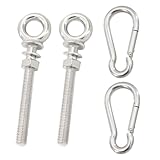 Oiieco 2 Stück Augbolzen, Ringschrauben Lang M8 x 80mm, 316 Edelstahl Augbolzen mit Karabinerhaken,...