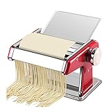 Nudelmaschine, Nudelmaschine, Nudelmaschine Aus Edelstahl, Inkl. Nudelschneider, Handkurbel, 6...